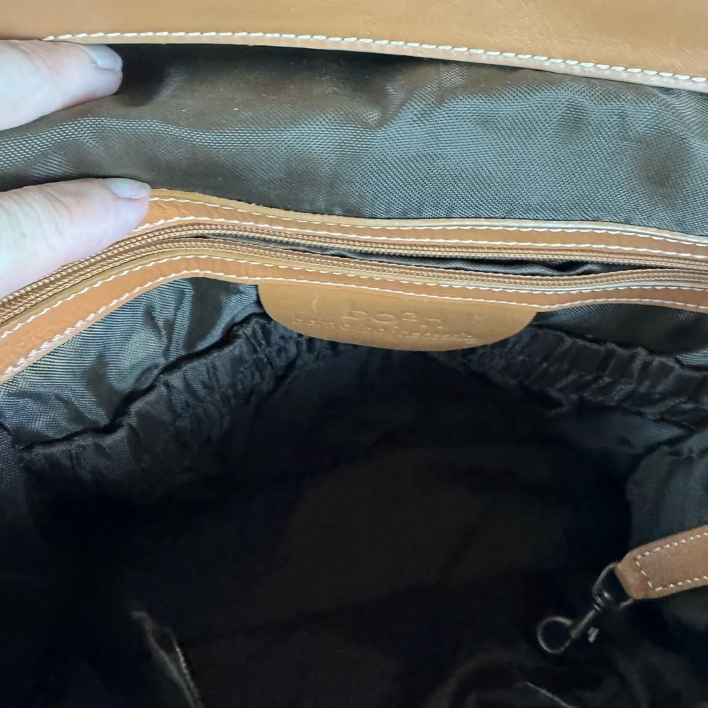 bo'n Brown Leather Tote‎ Bag Satchel Buckle Accent Pocketbook Handbag Purse
